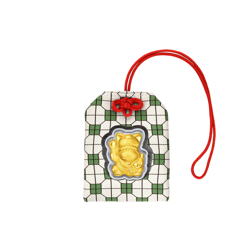 Picture of 999.9 Gold Craftsmanship Gold Medal Omamori - V3 (Green) (approx 0.2g)