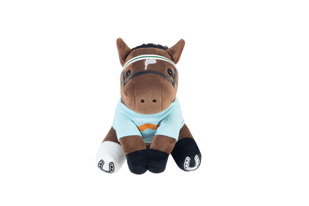KA YING RISING カーインライジングクッション Gift at Races. Champion Horse Sitting Plush - Ka Ying Rising