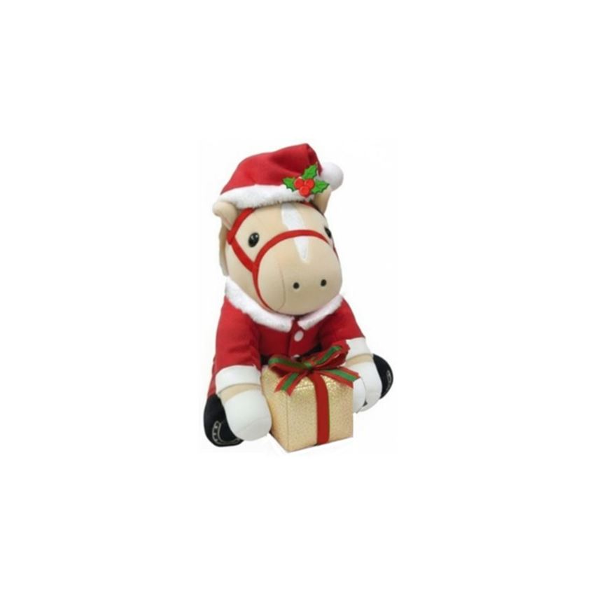 Picture of Christmas-themed Sitting Horse Plush (Cream)