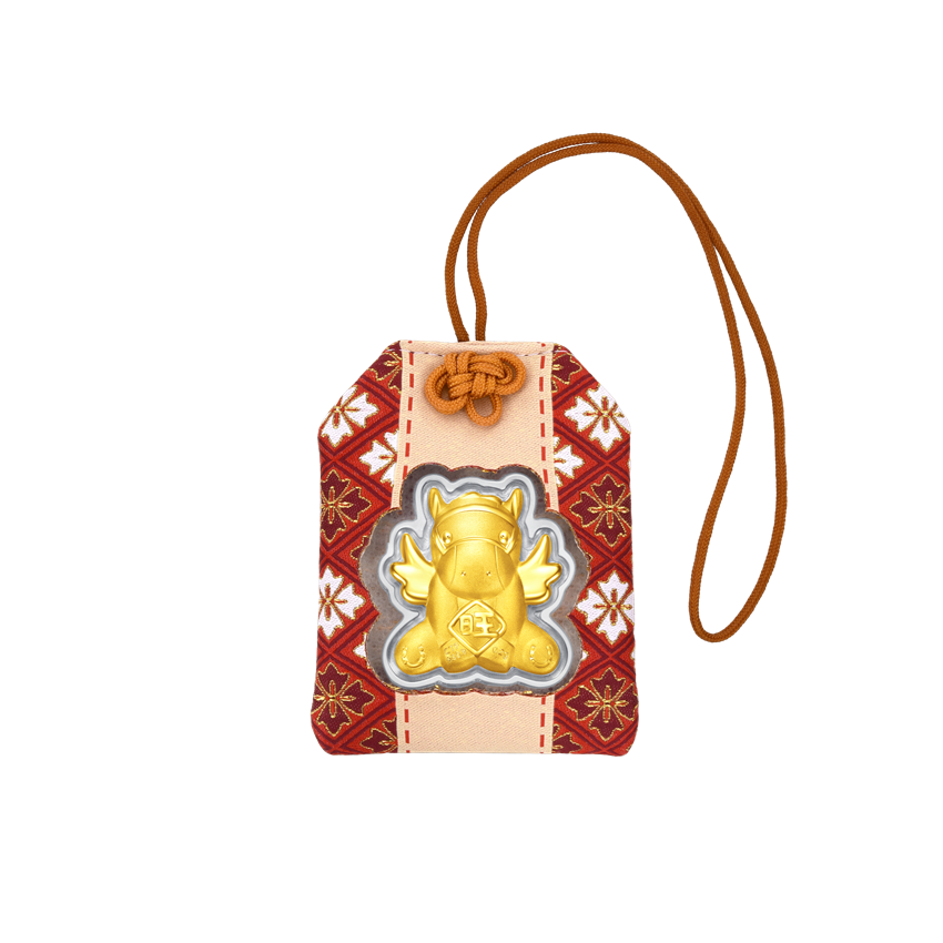 Picture of 999.9 Gold Craftsmanship Gold Medal Lucky Charm - V2 (Red) (approx 0.2g)