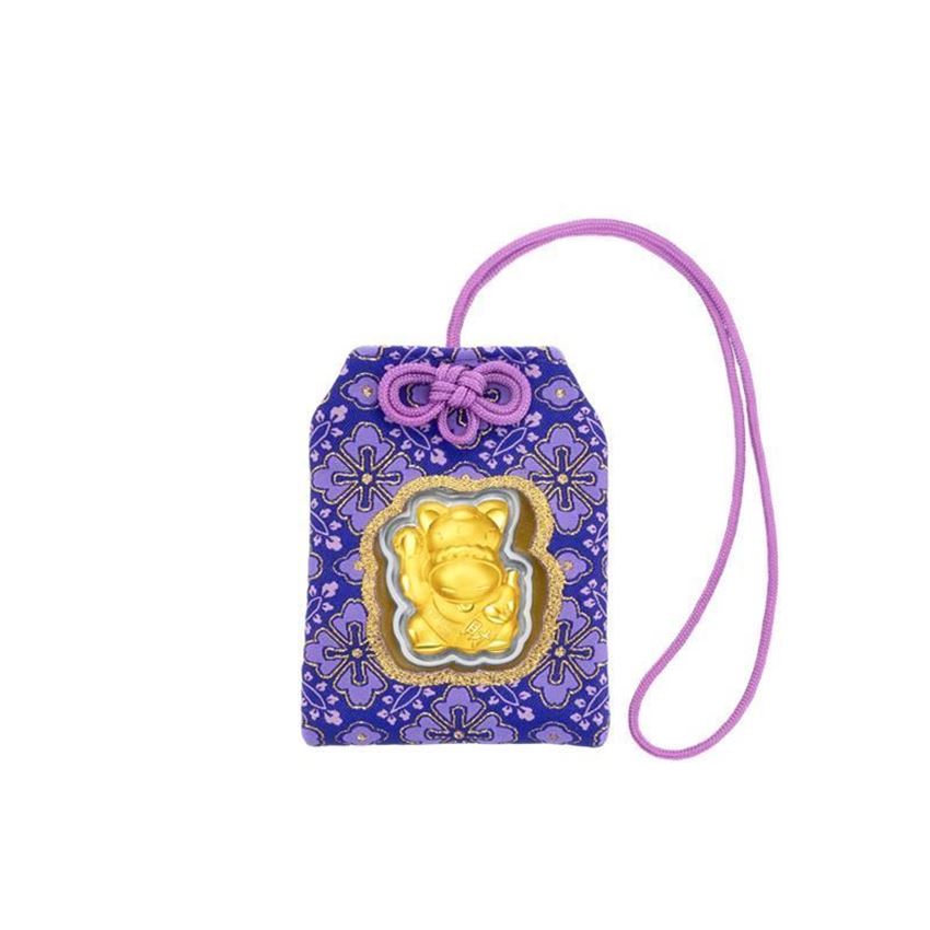 Picture of 999.9 Gold Craftsmanship Gold Medal Lucky Charm - V4 (Purple) (approx 0.2g)