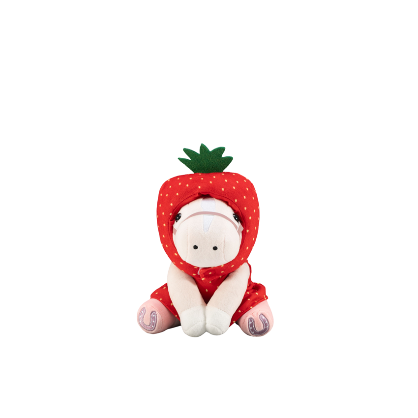 Picture of Sitting Horse Plush with Strawberry Outfit Set